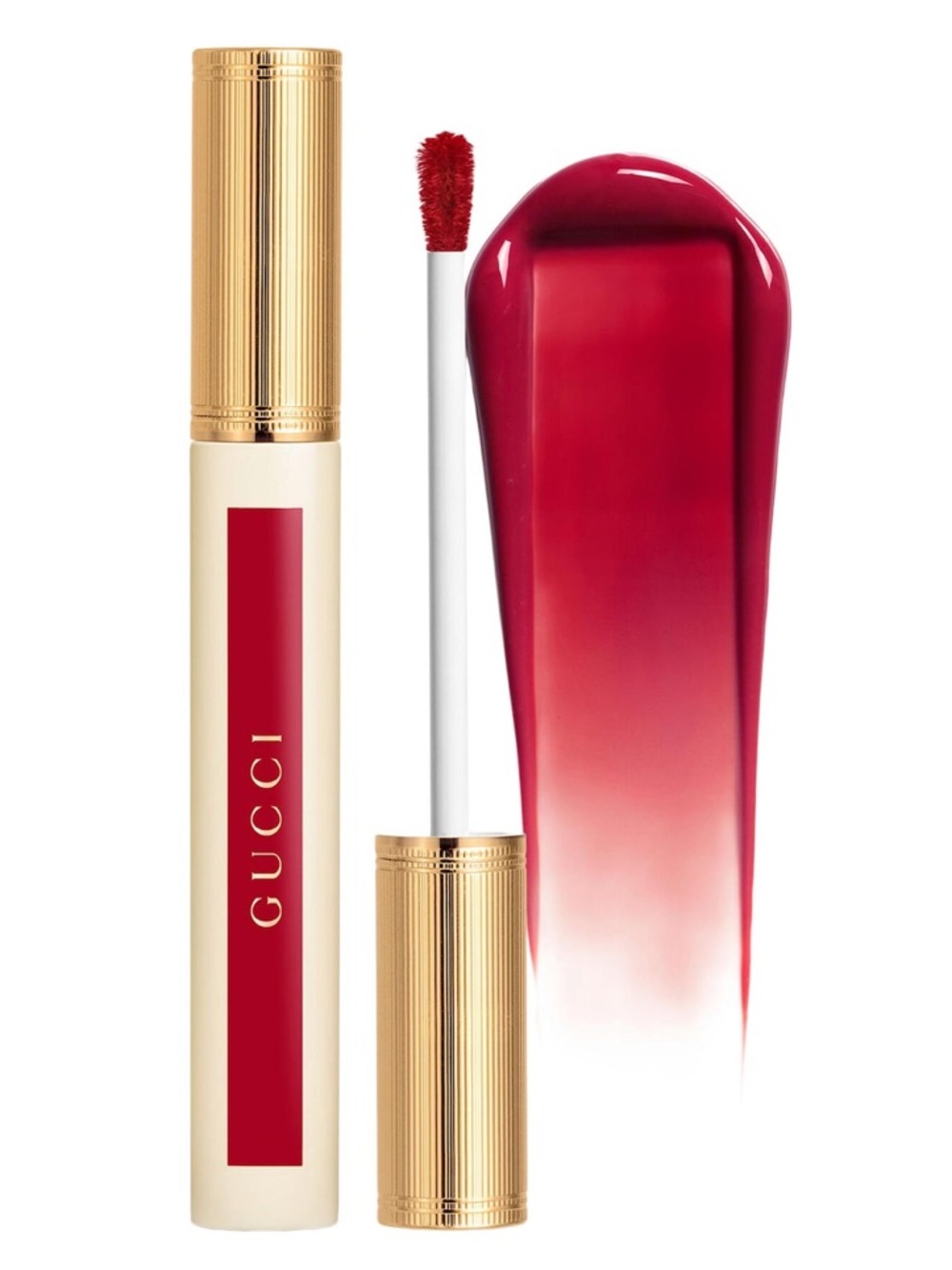 1 GUCCI Lipstick #509 ROSSO ANCORA Stain Oil-In-Water Hydrating Tint FullSize